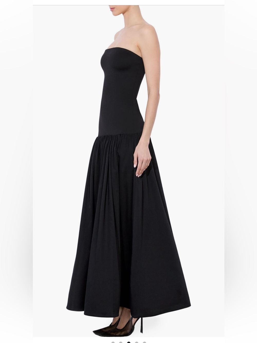 Alice + Olivia Oriana Strapless Black Maxi Gown - Picture 3 of 5